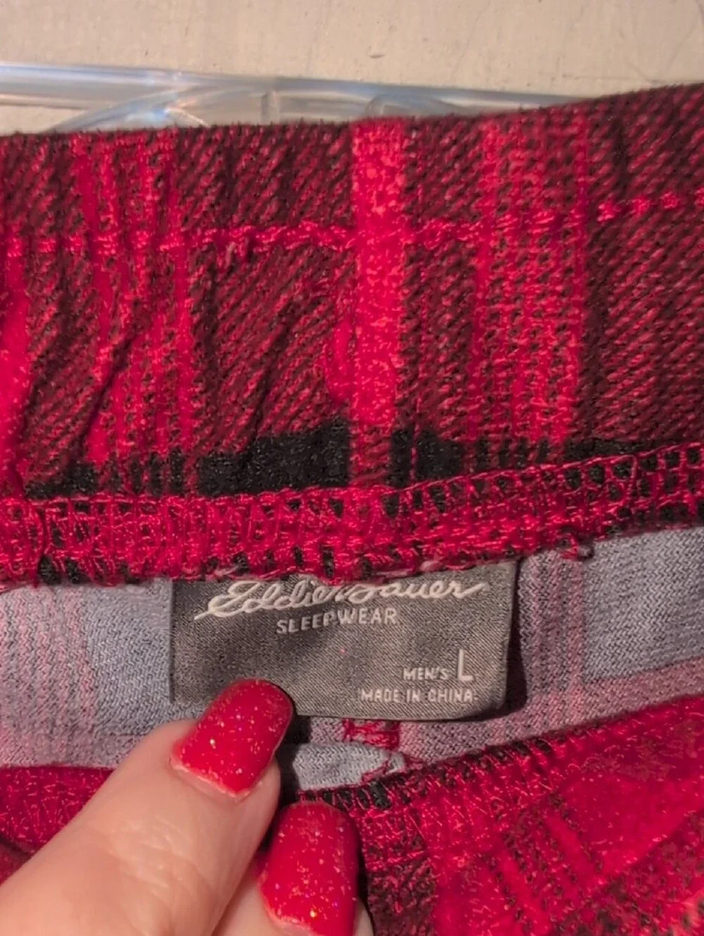 Eddie Bauer Red and Black Plaid PJ Bottoms